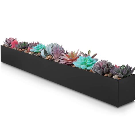 Pots, Planters & Container Accessories 16 Metal Planter Perfect as a Succulent Planter Narrow ...