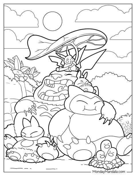 20 Snorlax Coloring Pages (Free PDF Printables)