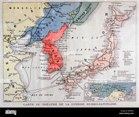 Map of the theatre of the Russo-Japanese War, 1904. Artist: A Meunier Stock Photo - Alamy