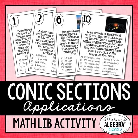 Conic Sections Applications Math Lib Activity - All Things Algebra®