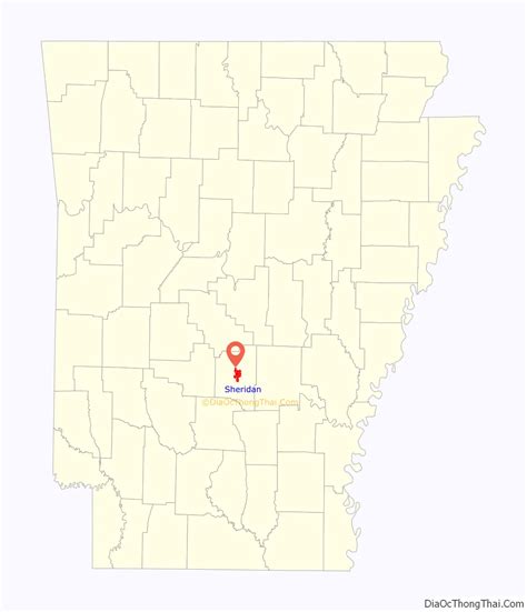 Map of Sheridan city, Arkansas - Thong Thai Real