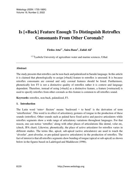 (PDF) Is [+Back] Feature Enough To Distinguish Retroflex Consonants ...