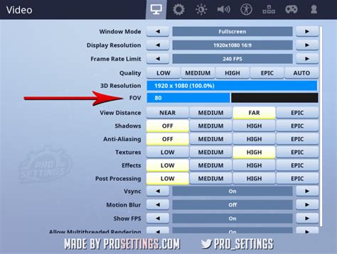 Fortnite FOV Slider - ProSettings.com