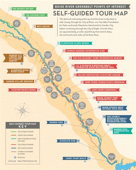 Boise Greenbelt Self-Guided Tour Map on Behance