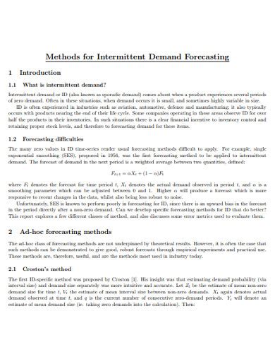 Demand Forecasting - 10+ Examples, Format, Pdf