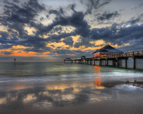 Sunset Pier Clearwater Florida Wallpaper | Free HD Sunset