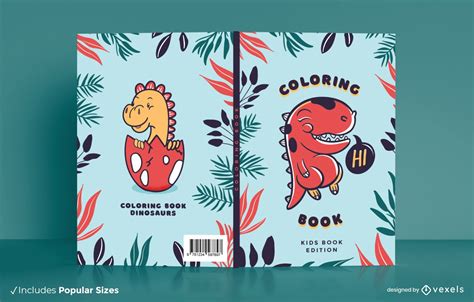 Dino Coloring Book Cover Design Vector Download