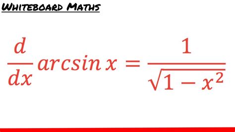 Derivative of arcsin x - YouTube