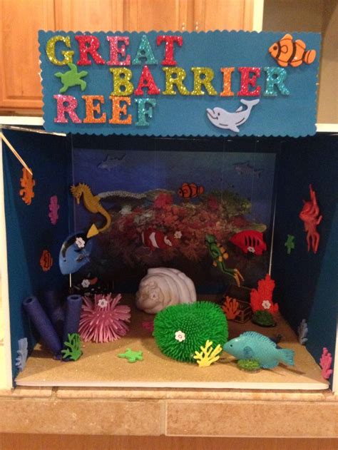 Great Barrier Reef Ecosystem Project- 3rd grade. You may be able to enlarge this picture to line ...