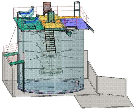 Sedimentation tank 3d - Cadbull