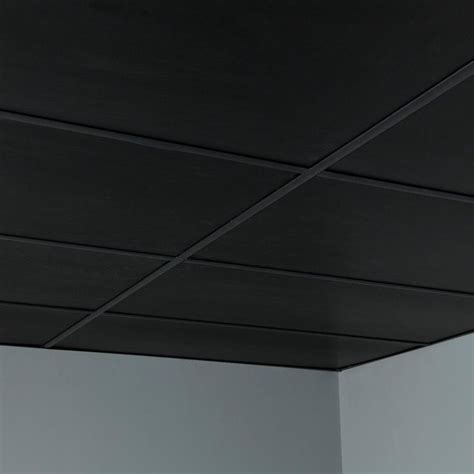 Genesis 2 ft. x 4 ft. Smooth Pro Black Ceiling Tile 745-07 - The Home ...