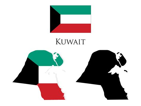 kuwait flag and map vector 21222929 Vector Art at Vecteezy