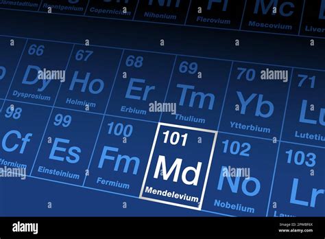 Mendelevium on periodic table of the elements, with element symbol Md Stock Vector Image & Art ...