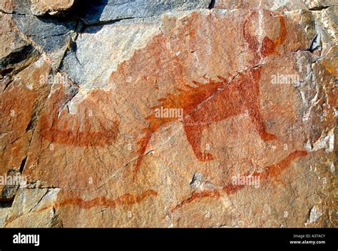 Pictograph, Lake Superior Provincial Park near Wawa Ontario Stock Photo - Alamy