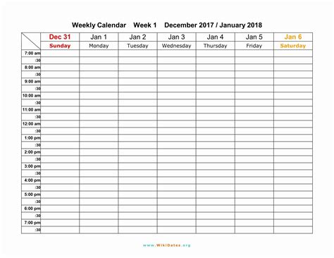 Weekly Work Schedule Template Free Awesome Weekly Calendar Download ...