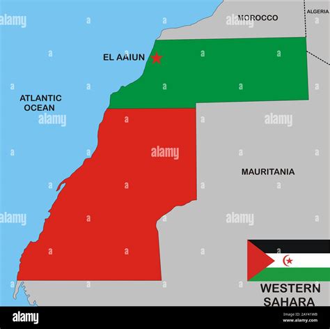 Western Sahara map Stock Photo - Alamy