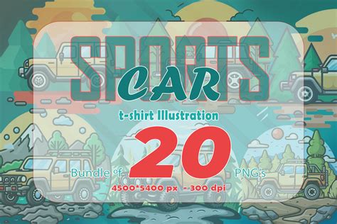 20 Off-Road Car T-shirt Design Illustration T-shirt Clipart Bundle - Buy t-shirt designs