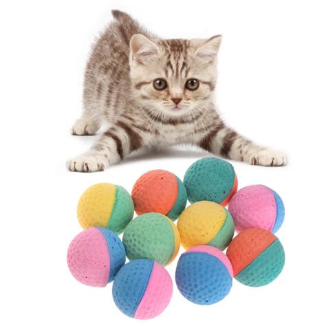 10 Pcs Pet Toy Latex Balls Colorful Chew For Dogs Cats Puppy Kitten Soft Elastic-in Cat Toys ...