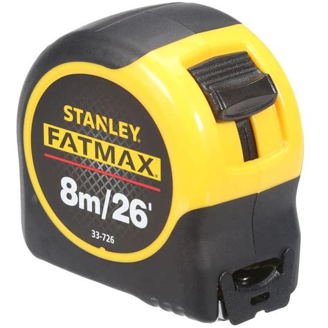 Stanley 8m/26 ft. x 1-1/4 in. FatMax Tape Rule (Metric/English Scale)-33-726 - The Home Depot