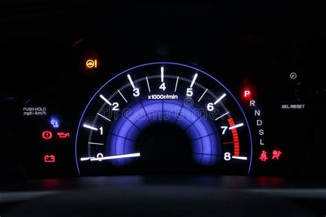 Car Dashboard Close-up with Warning Lights Stock Photo - Image of ...