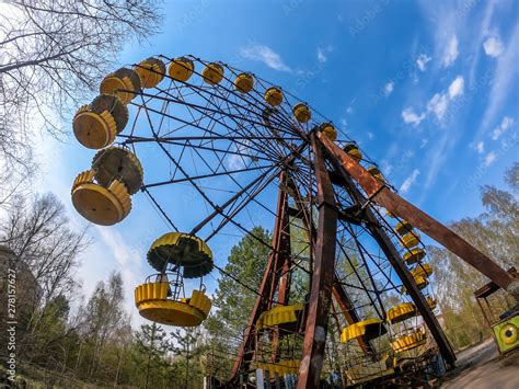 Abandoned Pripyat amusement park. Due to the Chernobyl nuclear ...