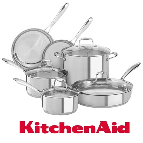 MorningSave: KitchenAid 10-Piece Stainless Steel Cookware Set