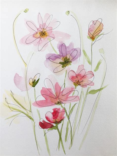 Wildflowers, watercolorpainting | Flower art, Watercolor paintings for ...