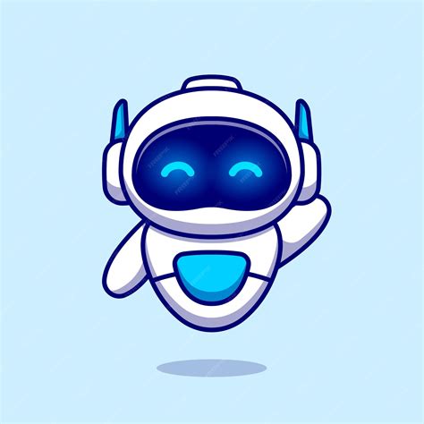 Ilustración de dibujos animados lindo robot agitando la mano. | Vector Premium