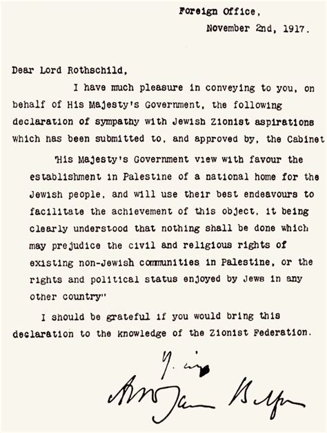 Balfour Declaration of 1917 - Wikispooks