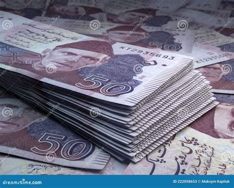 Pakistani Money. Pakistani Rupee Banknotes. 50 PKR Rupees Bills Royalty ...