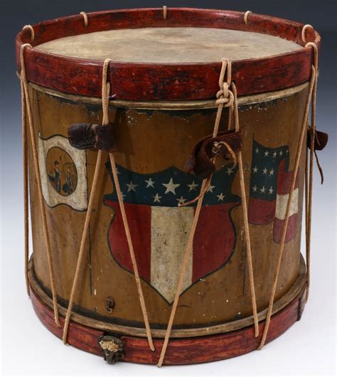 #16: A PAINTED CIVIL WAR DRUM WITH SEAL OF NORTH CAROLINA