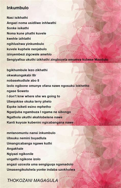 Inkumbulo - Inkumbulo Poem by THOKOZANI MAGAGULA