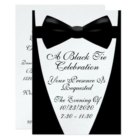 An Elegant Formal Black Tie Event Invitation | Zazzle.com