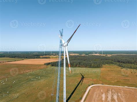 Wind Turbine Construction. Aerial view. 10634512 Stock Photo at Vecteezy