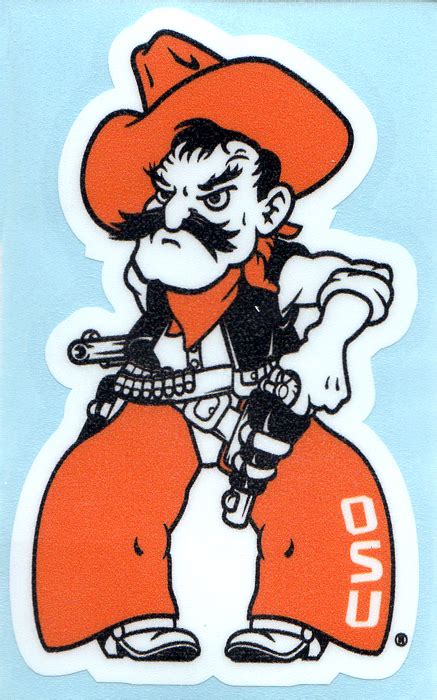 Oklahoma State Cowboys PISTOL PETE MASCOT 4" Vinyl Decal Car Truck OSU Sticker | eBay