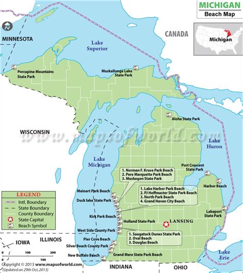 Michigan Beaches Map, Beaches in Michigan