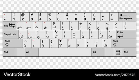 Arabic computer keyboard Royalty Free Vector Image