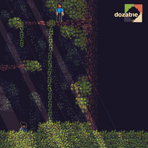 Tropical Rainforest Platformer Tileset (WIP) by dozabie