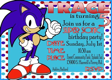 Sonic Birthday Invitations – Mickey Mouse Invitations Templates