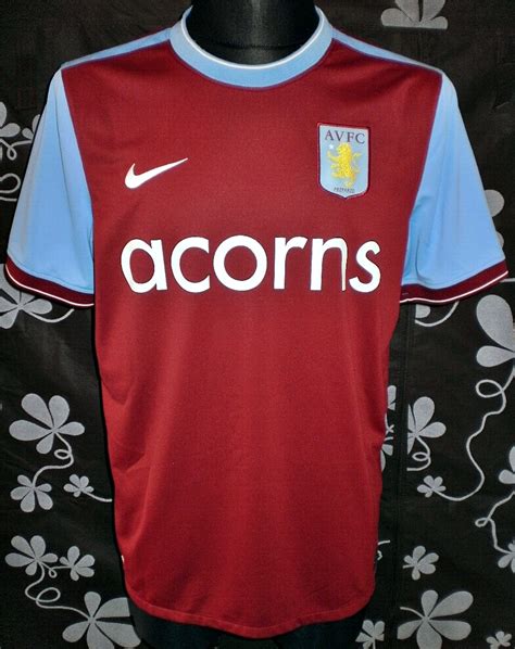 Aston Villa Home football shirt 2009 - 2010. Sponsored by Acorns