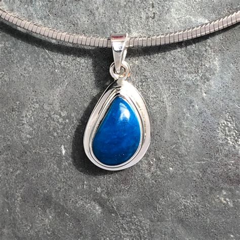 Cavansite Pendant Cabochon Cavansite Pendant Silver - Etsy