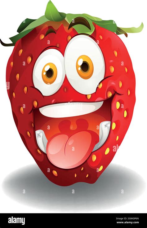 Funny red strawberry face Stock Vector Image & Art - Alamy