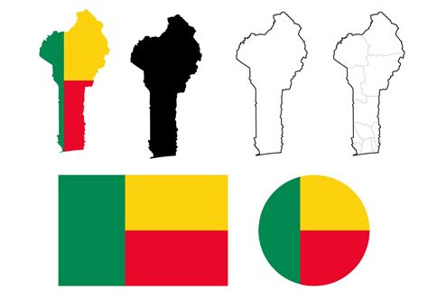 benin map flag icon set 7886076 Vector Art at Vecteezy