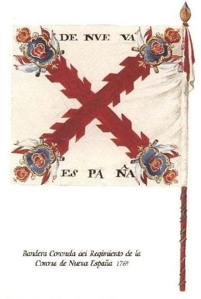 Regimiento de la Corona de Nueva España 1769 Bandera Coronela | Virreinato nueva españa ...