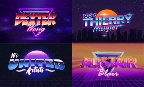 Design 80s retro synthwave neon retrowave vintage style logo by ...