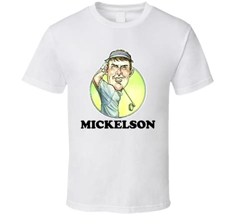 Phil Mickelson Professional Golfer Retro Caricature T Shirt