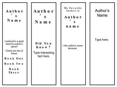 Bookmarks Favorite Author Template