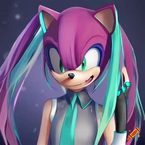 Fusion of hatsune miku and sonic the hedgehog on Craiyon