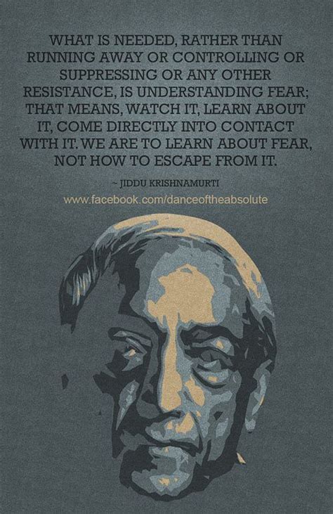 QUOTE | Understanding fear | J krishnamurti quotes, Jiddu krishnamurti ...