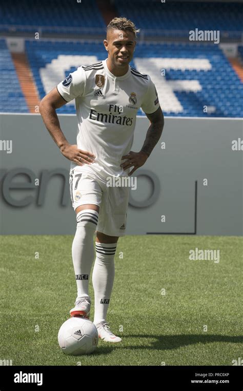 Mariano Diaz Mejia announced as Real Madrid player at Santiago Bernabeu Stadium in Madrid, Spain ...